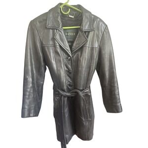 Vintage‎ Y2K Danier Canada Black Leather Belted Jacket 8-10